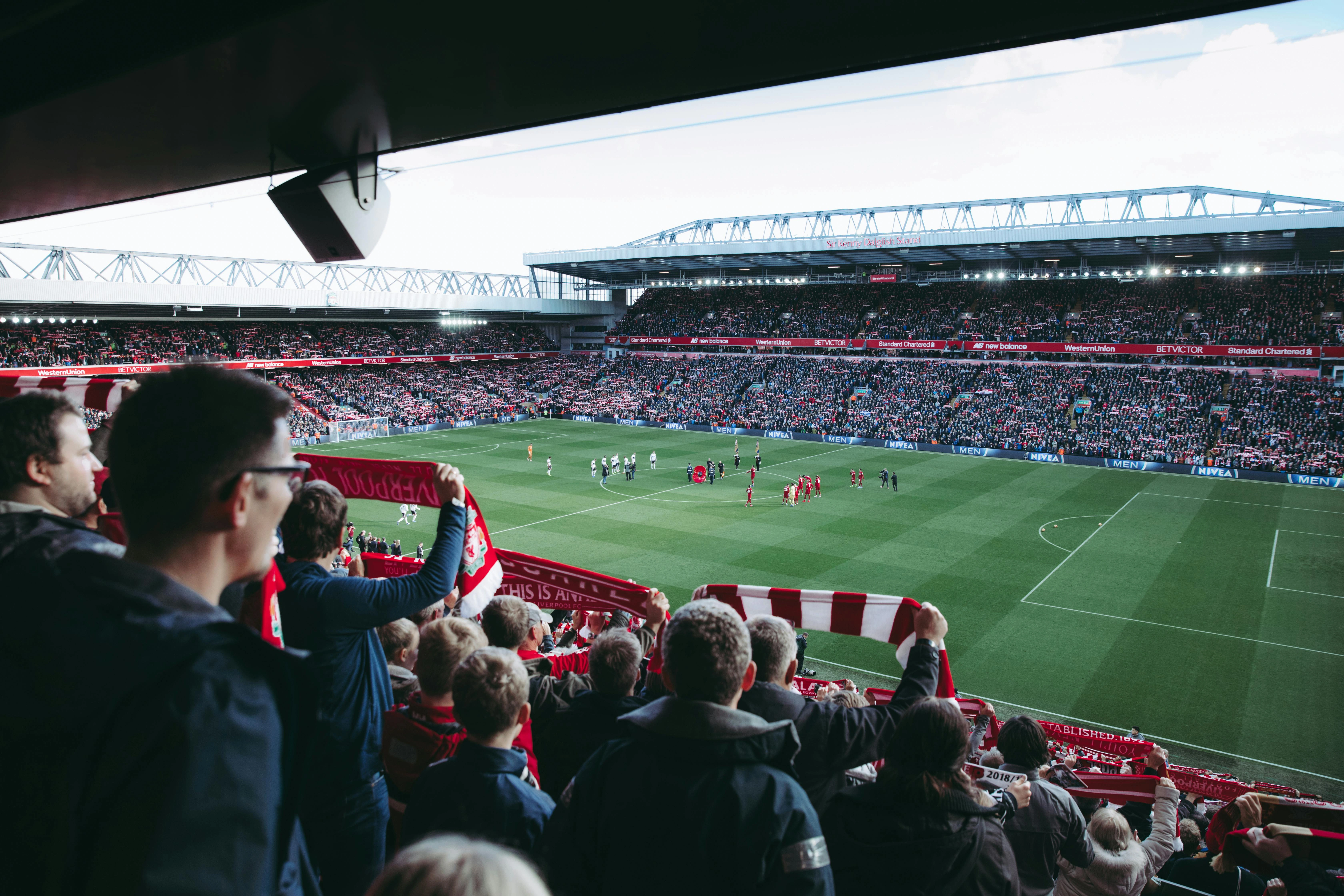Aerial View of  Anfield Stadium Liverpool Football Club