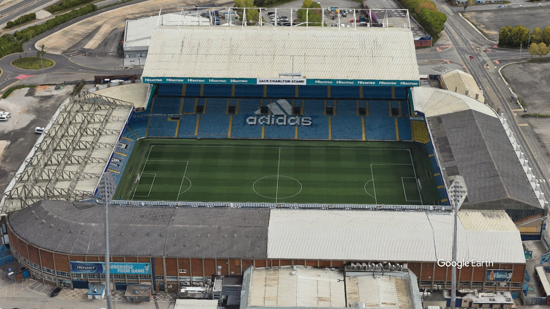 Aerial View of  Elland Road Stadium Leeds United Football Club