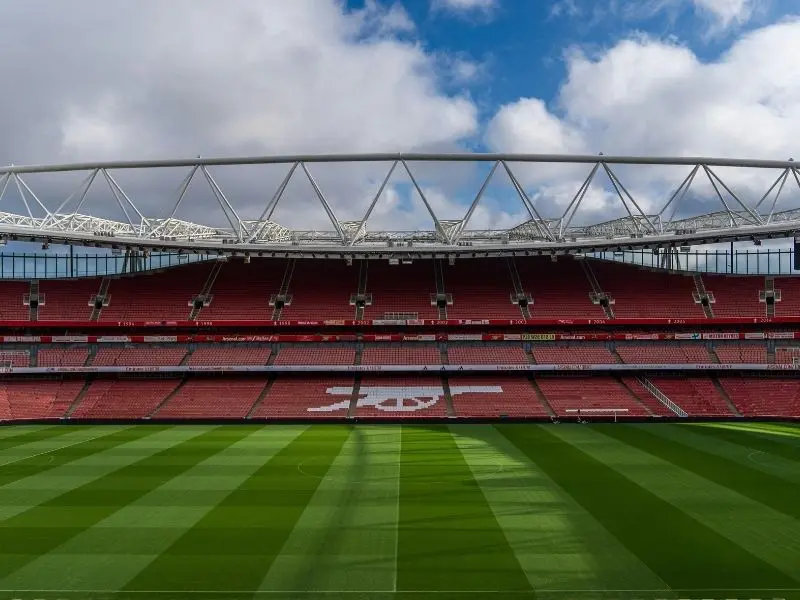 Emirates Stadium interior view from the pitch