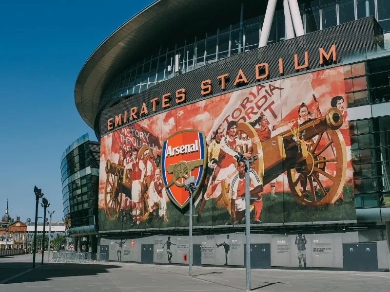 Emirates Stadium panoramic view of the pitch and seating