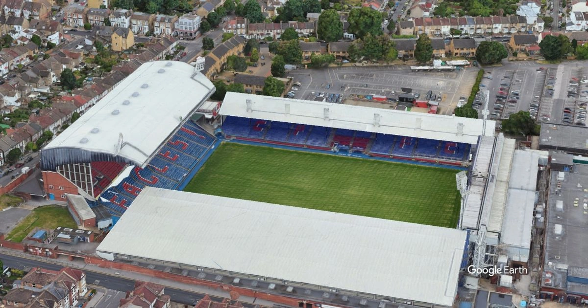 Aerial View of  Selhurst Park Stadium Crystal Palace Football Club