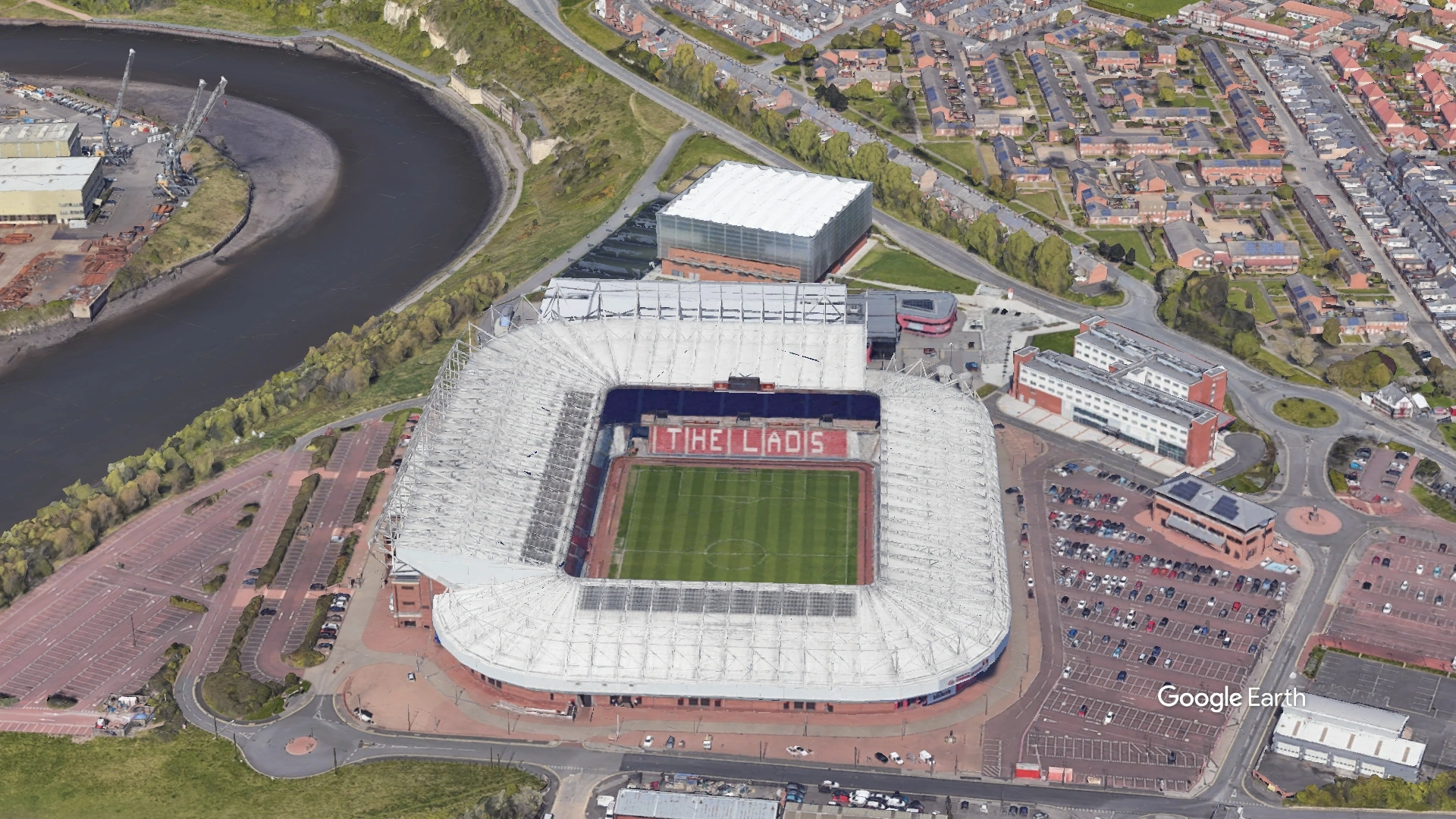 Aerial View of Stadium of Light Stadium Sunderland Football Club
