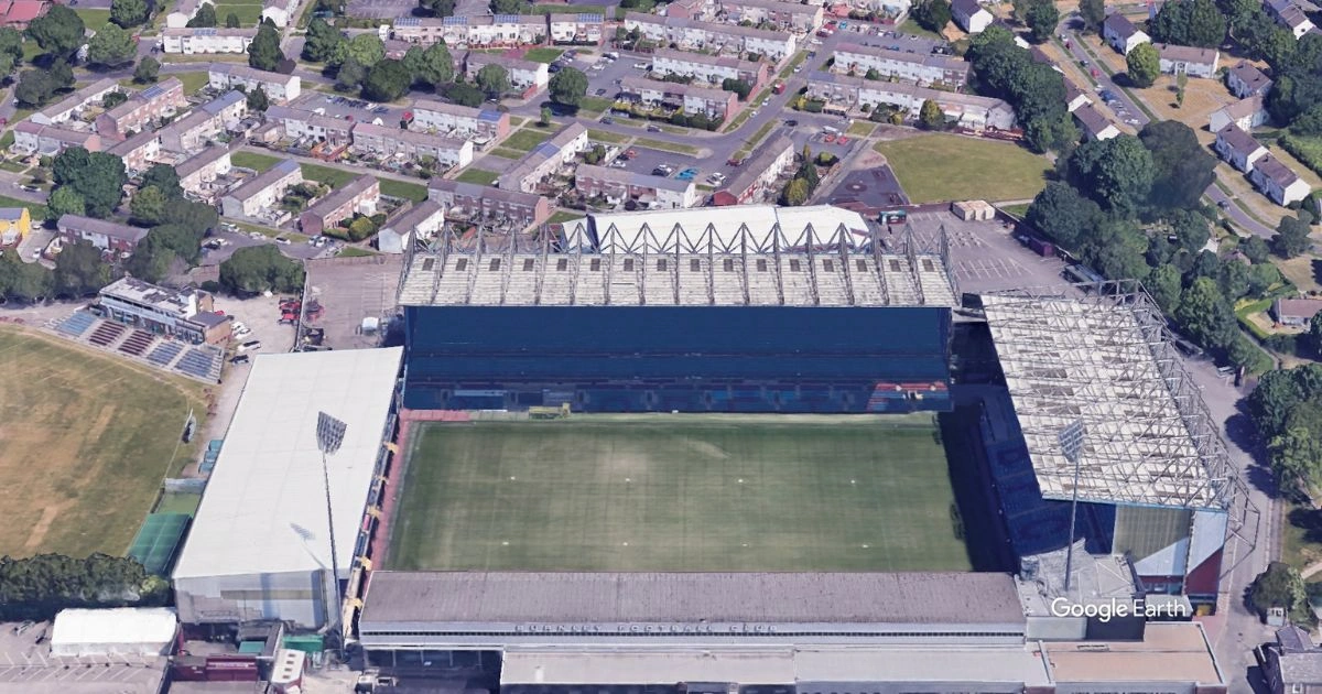 Aerial View of Turf Moor Stadium Burnley Football Club