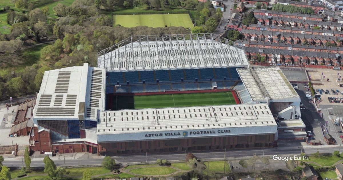 Aerial View of  Villa Park Stadium Aston Villa Football Club 
